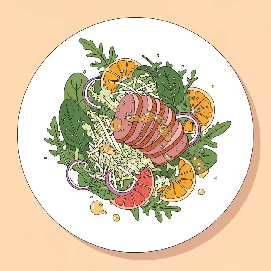 Asian-Style Smoked Duck Salad with Citrus Vinaigrette