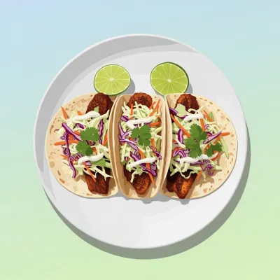 Blackened Fish Tacos with Cilantro Lime Slaw