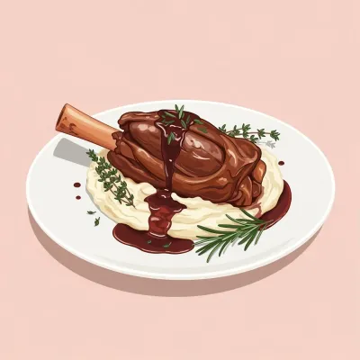 Braised Lamb Shanks with Red Wine and Herbs