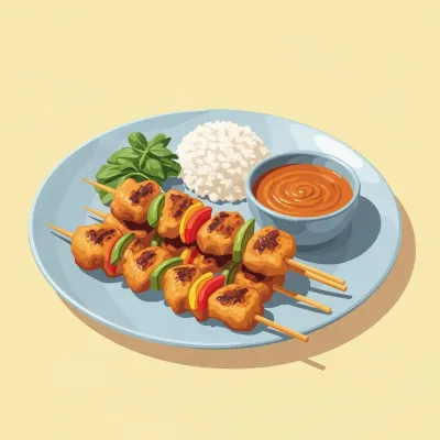 Chicken Satay Skewers with Peanut Sauce
