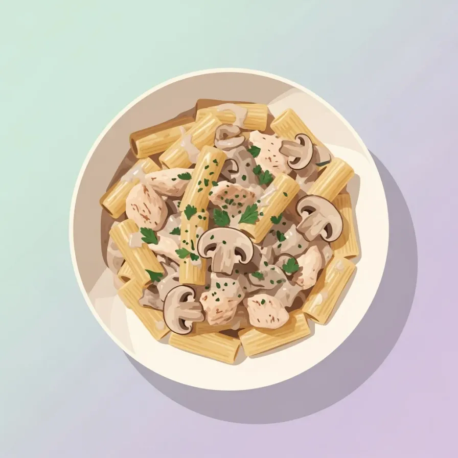 Creamy Chicken and Mushroom Rigatoni