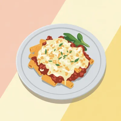 Creamy Four Cheese Baked Rigatoni