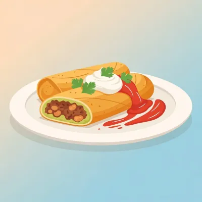 Crispy Beef and Bean Chimichangas