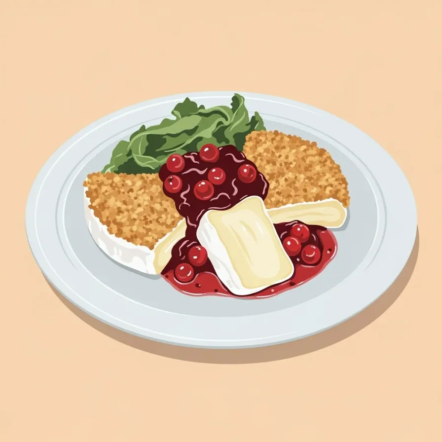 Crispy Crumbed Brie with Cranberry Sauce