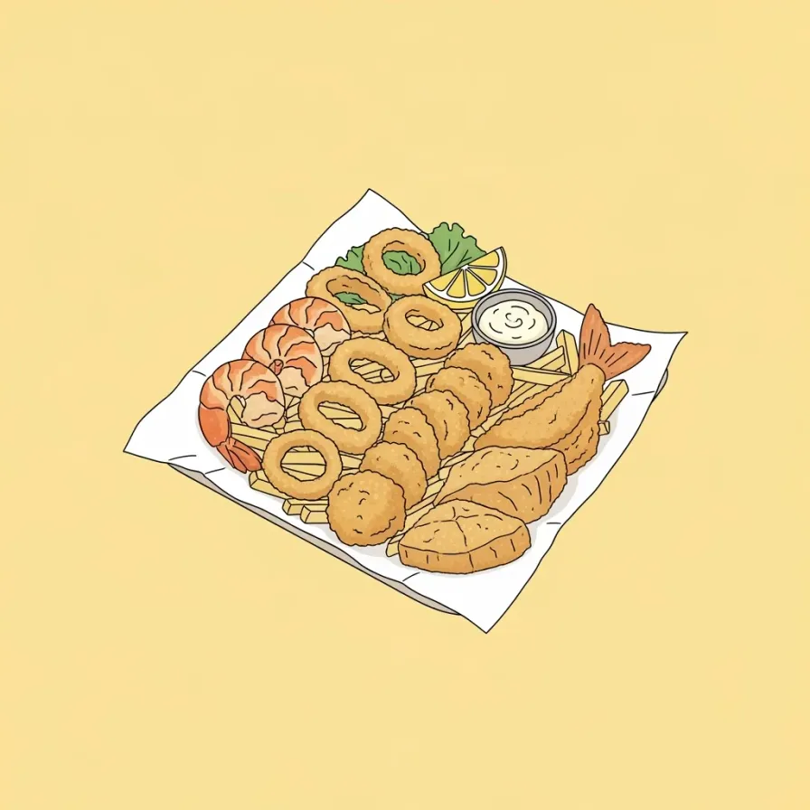 Crispy Fried Seafood Basket