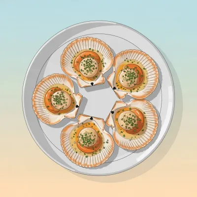 Garlic Butter Baked Scallops in Half Shell