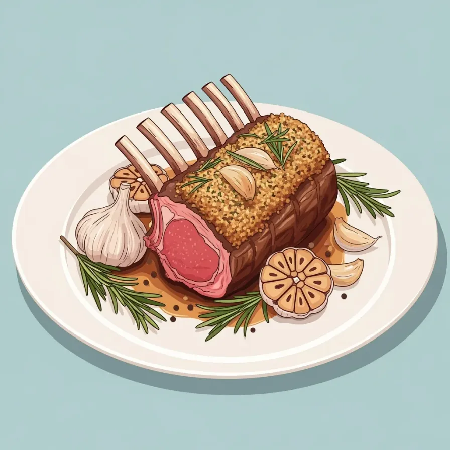 Herb-Crusted Rack of Lamb with Garlic and Rosemary