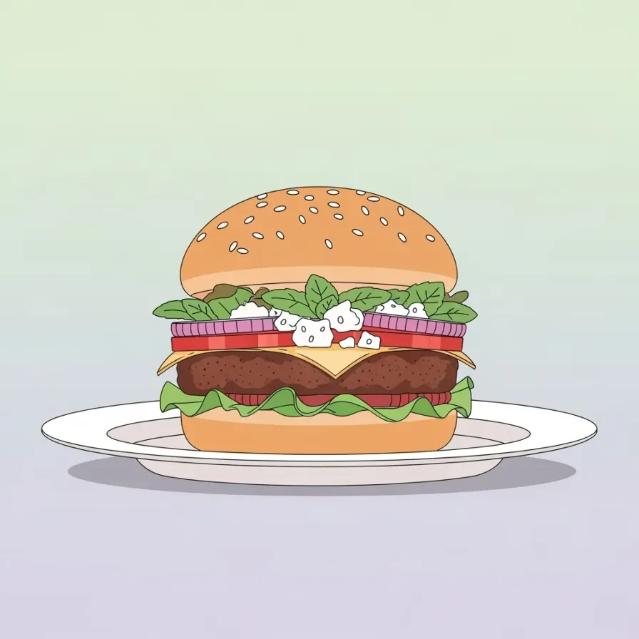 Juicy Lamb Burger with Feta and Mint