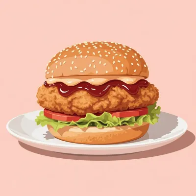 Korean Fried Chicken Burger with Gochujang Mayo