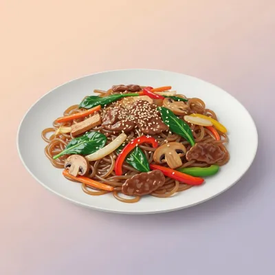 Korean Japchae Noodle Stir Fry