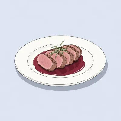 Pan-Seared Kangaroo Loin with Red Wine Jus