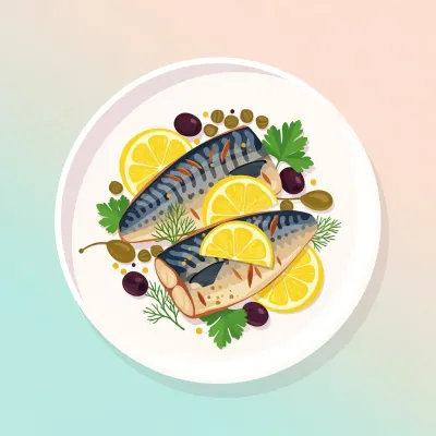 Pan-Seared Mackerel with Lemon, Herbs, Capers and Olives