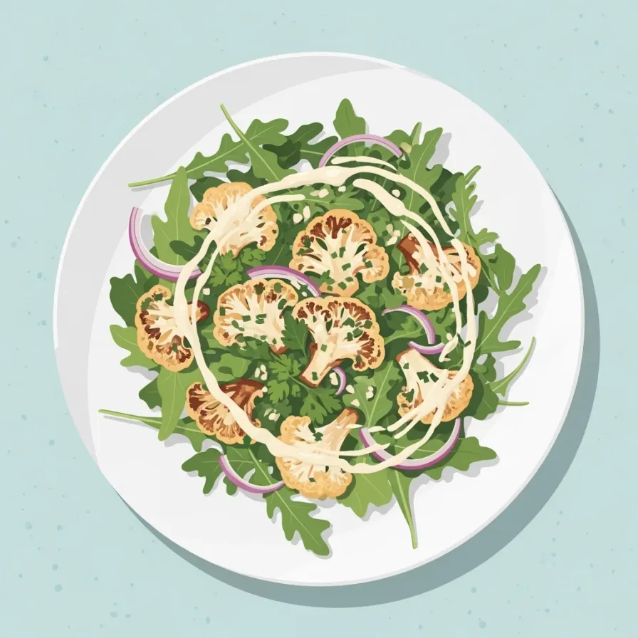 Roasted Cauliflower Salad with Lemon Tahini Dressing