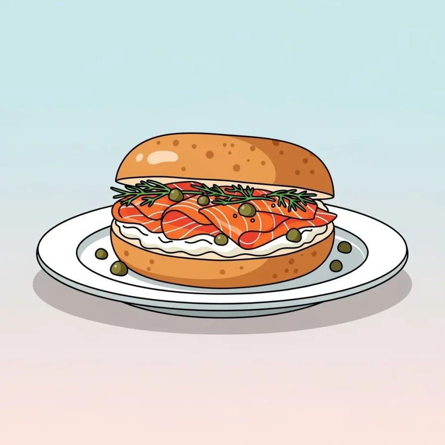 Smoked Salmon and Cream Cheese Bagel