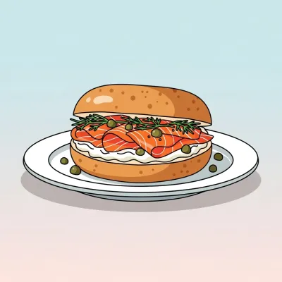 Smoked Salmon and Cream Cheese Bagel