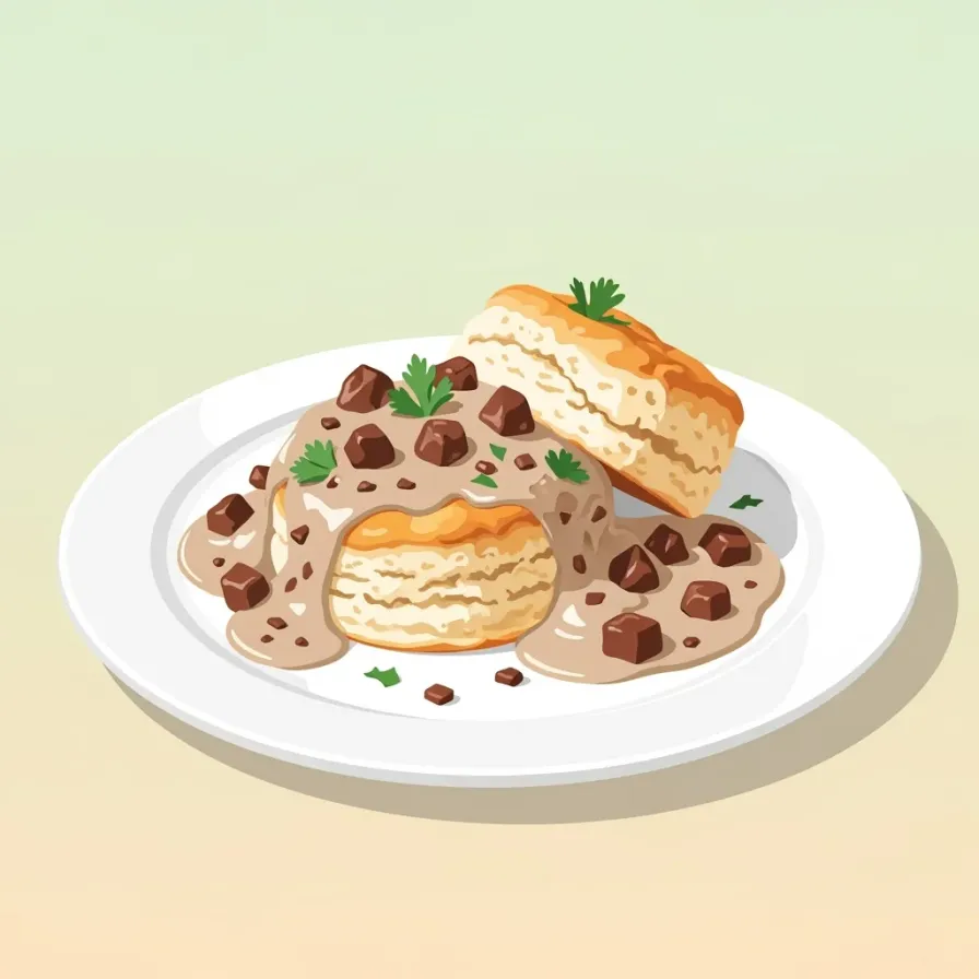 Southern Biscuits and Beef Gravy
