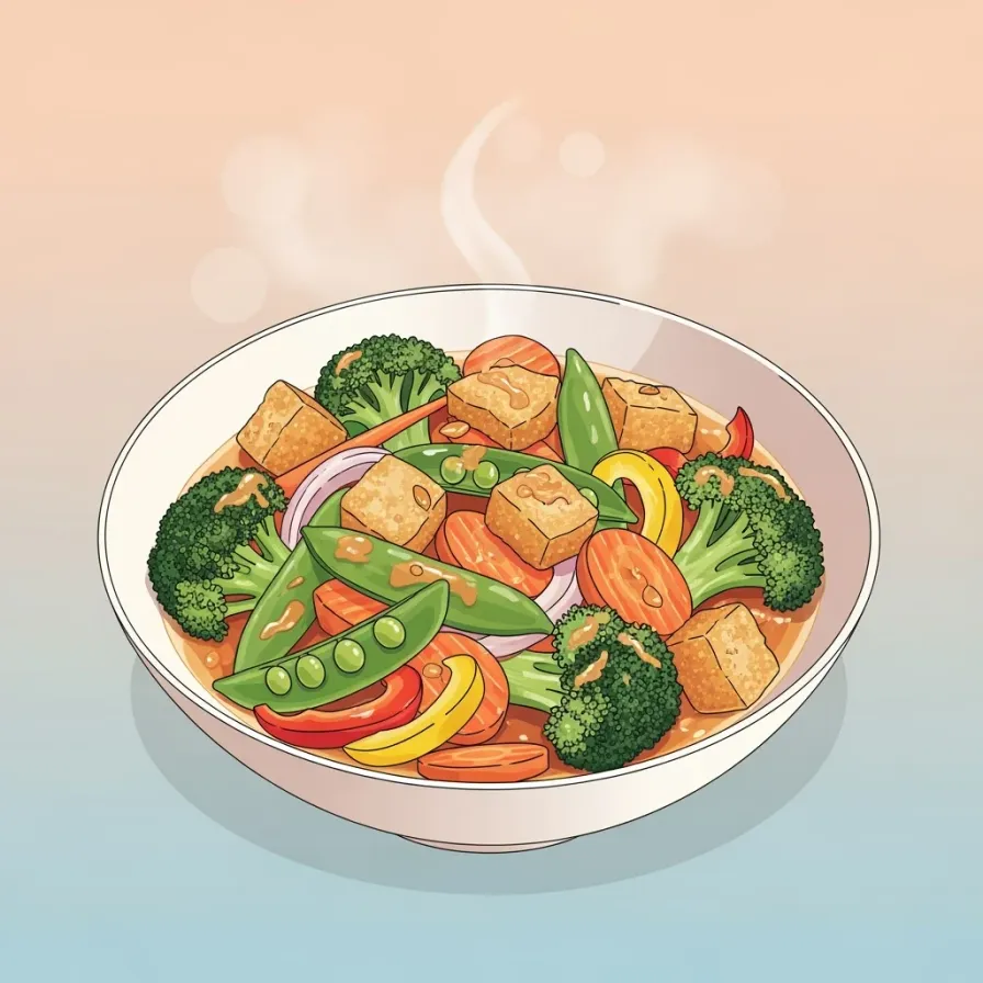 Vegetable Stir-Fry with Crispy Tofu